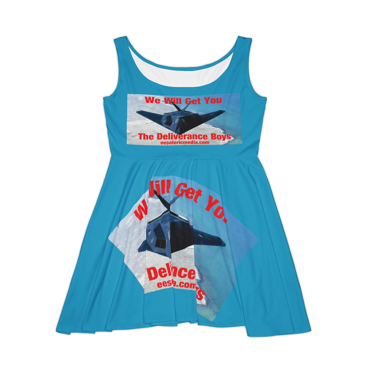 'We Will Get You' (The Deliverance Boys) Vestido Skater Gráfico de Caza avión furtivo