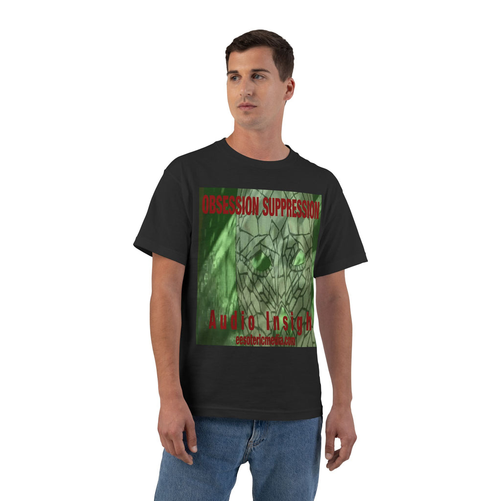 'Obsession Suppression' (Audio Insight) Green Retro Sci-fi Design Graphic Beefy T-Shirt