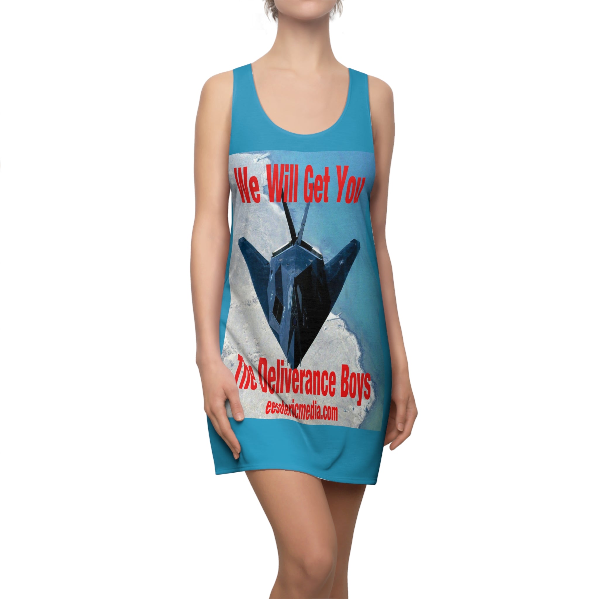 'We Will Get You'  (The Deliverance Boys) Stealth Jet Graphic Racerback Dress