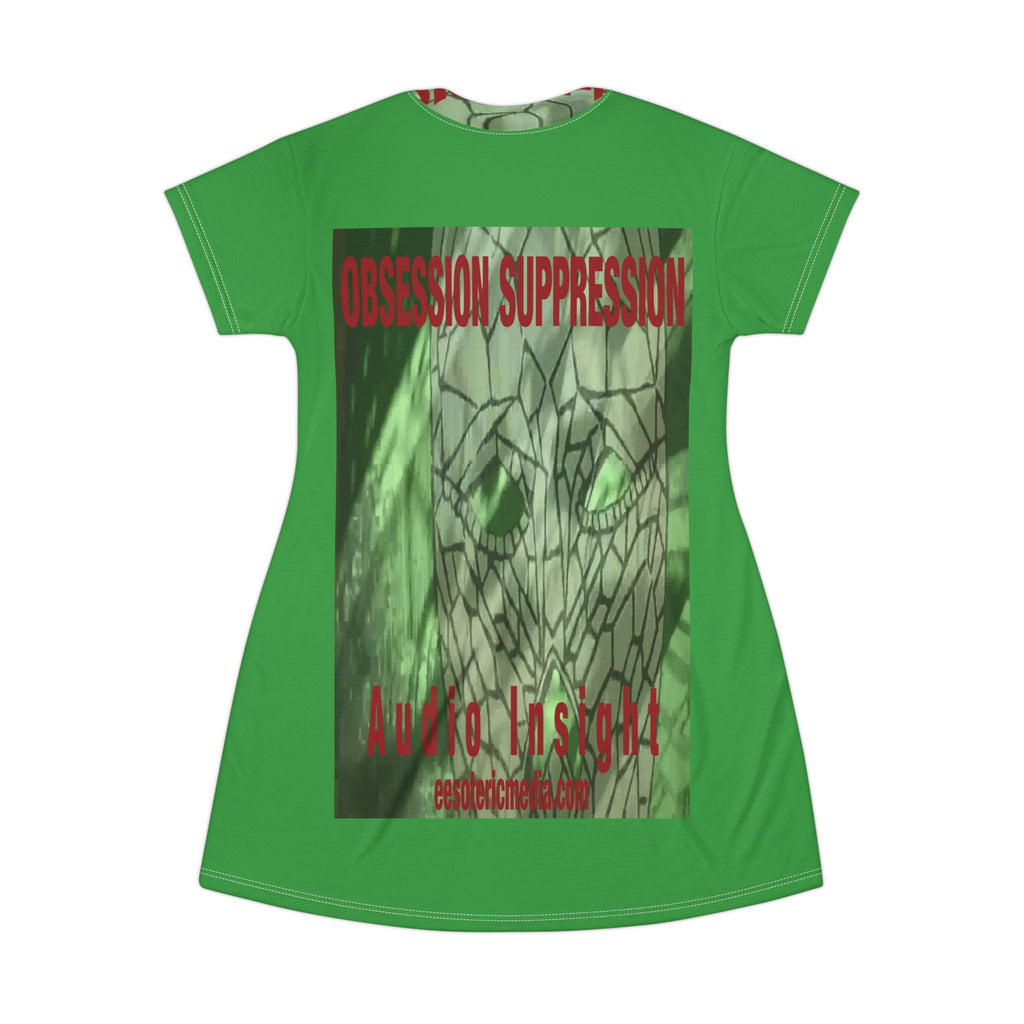 Obsession Suppression' (Audio Insight) Mystic Green Mask Graphic T-Dress