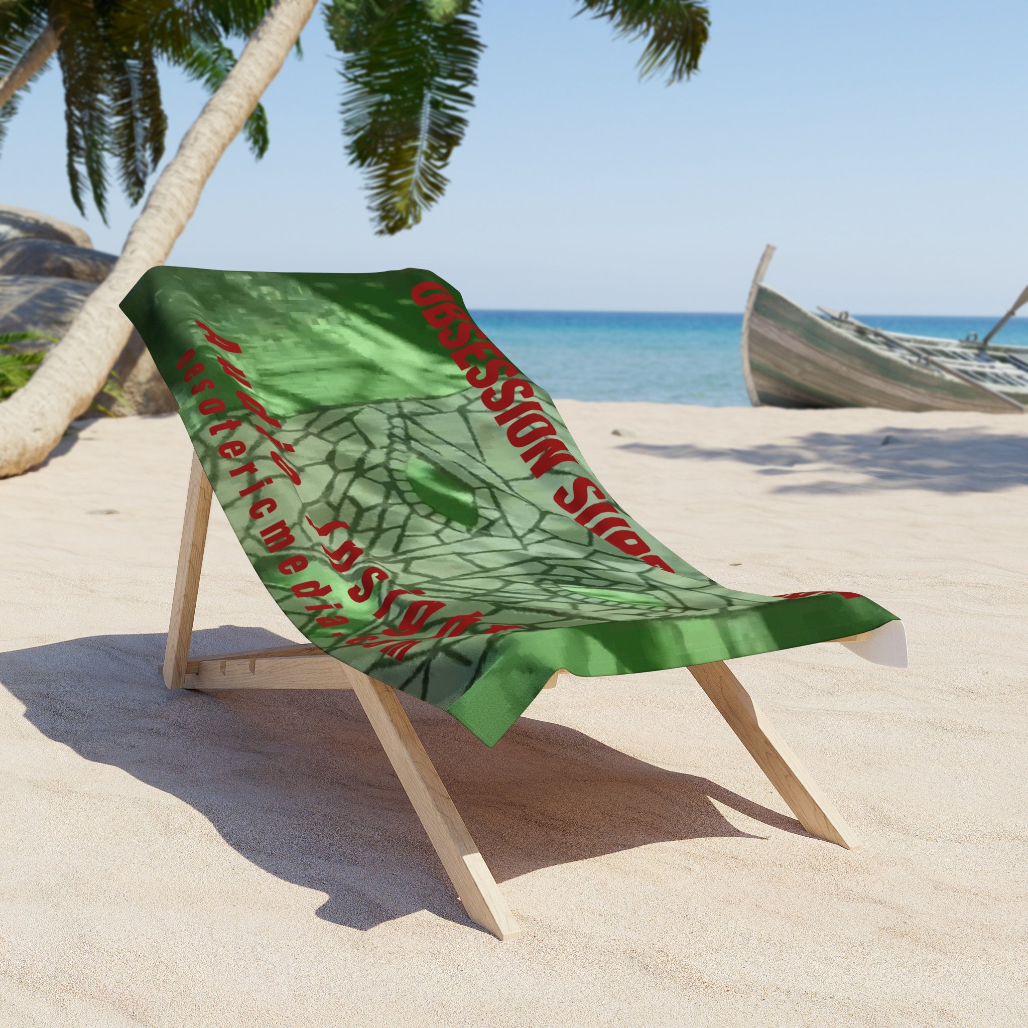 'Obsession Suppression' (Audio Insight) Sci-fi Graphic Beach Towel