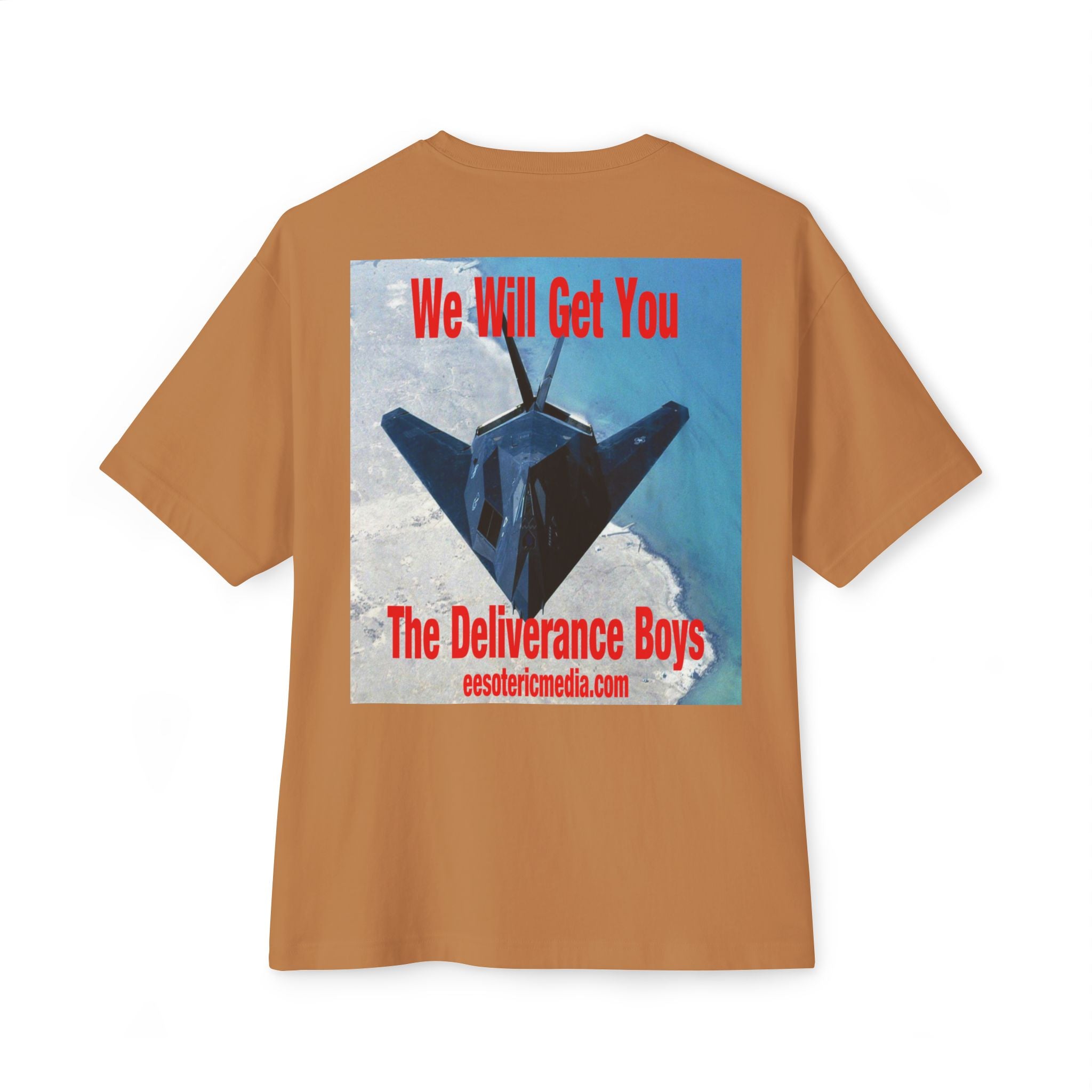 'We Will Get You' (The Deliverance Boys) Stealth Fighter Jet Oversize Graphic Tee