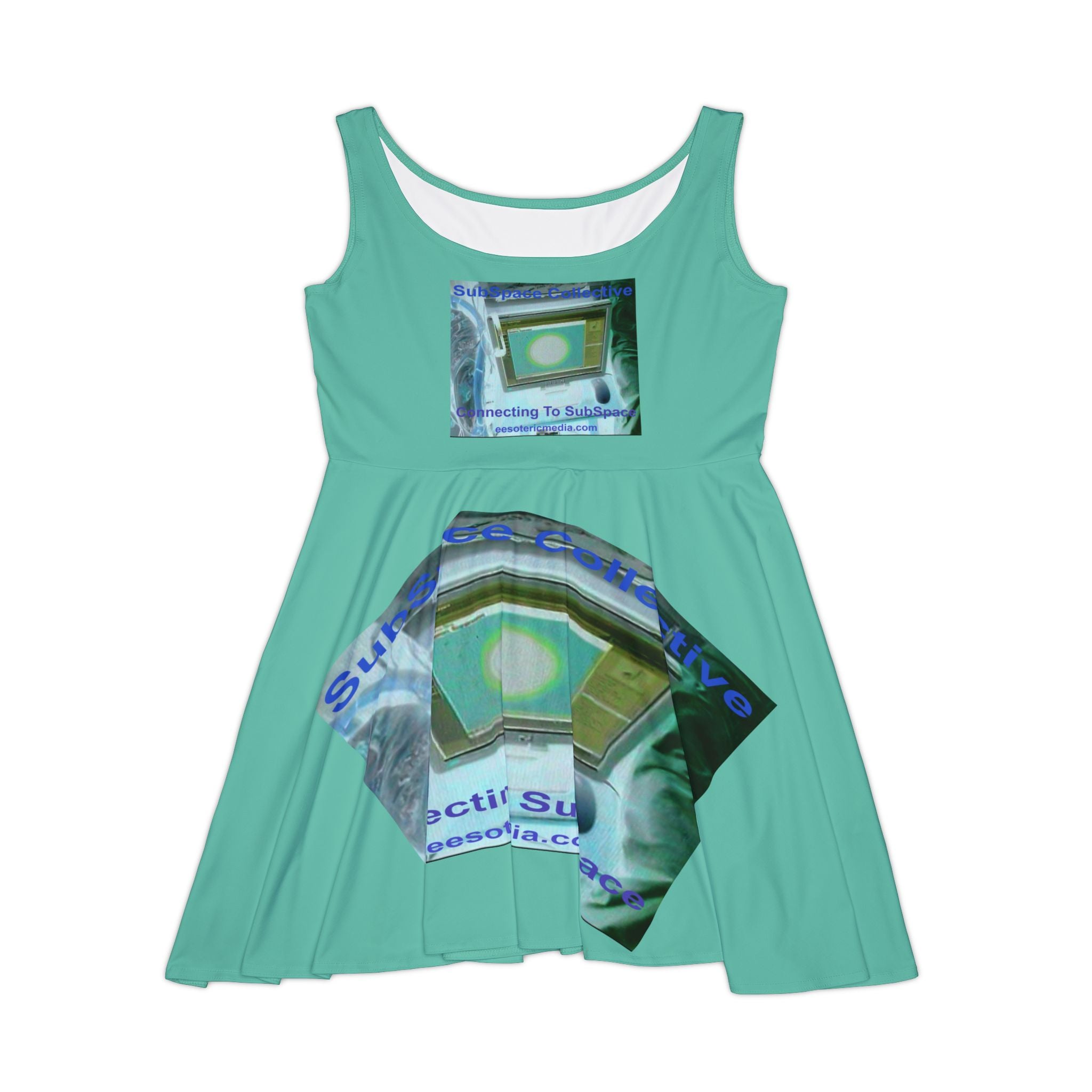 'Connecting To SubSpace' (SubSpace Collective) Retro TV Graphic Skater Dress