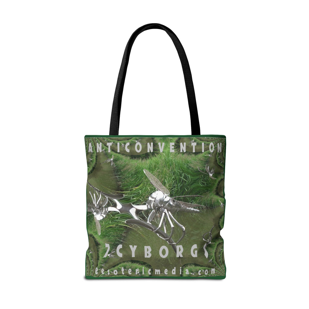 'Anticonvention' (7Cyborgs) Futuristic Dragonfly Graphic Tote Bag 18"x18" (45m x 45cm)