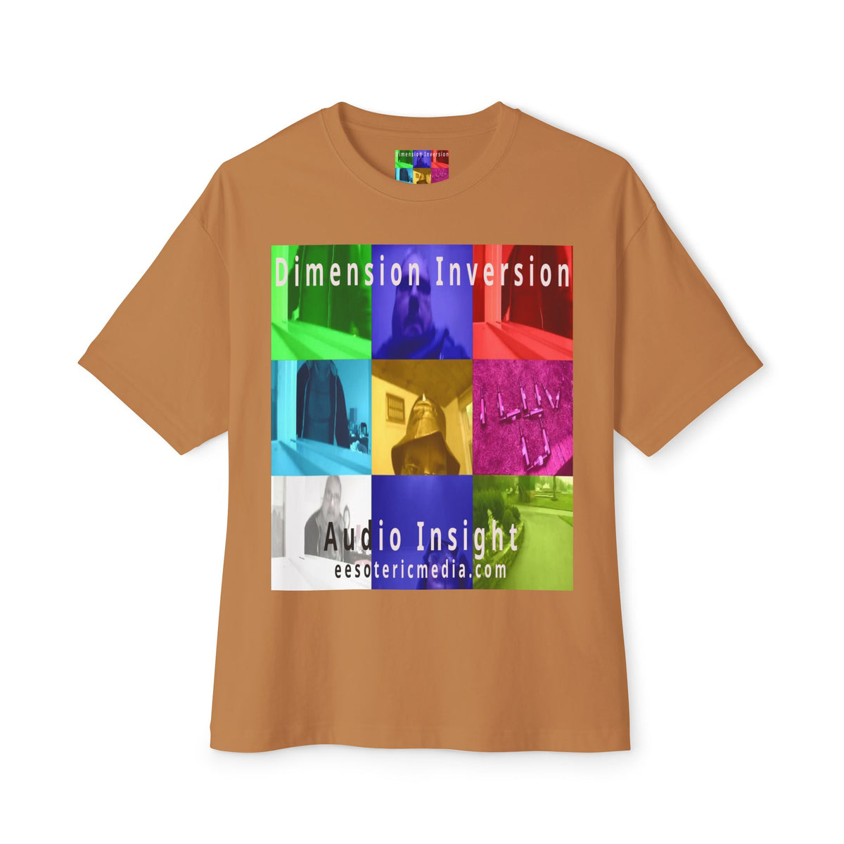 'Dimension Inversion' (Audio Insight) Colorful Surreal Collage Graphic Oversize Boxy T-Shirt