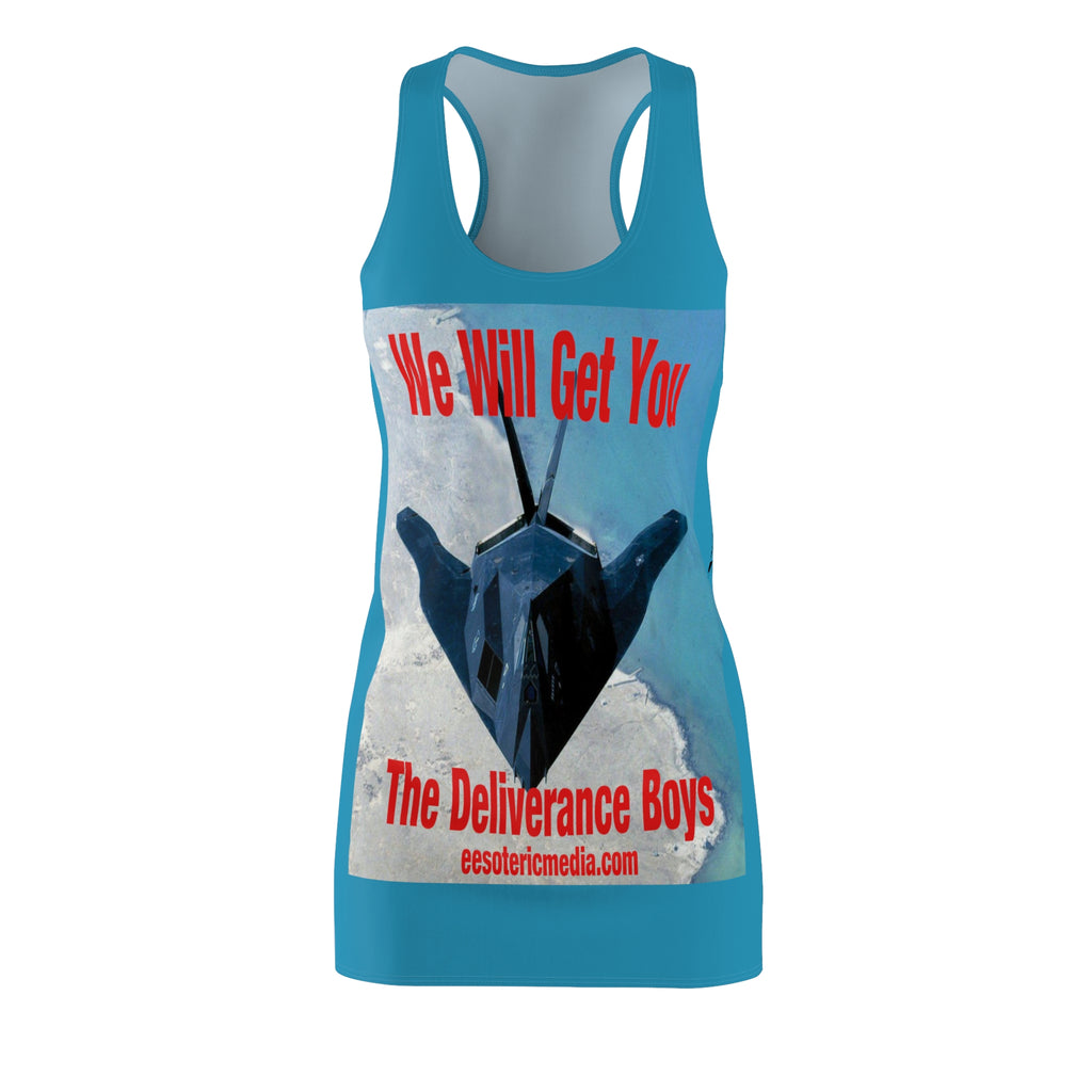 'We Will Get You'  (The Deliverance Boys) Stealth Jet Graphic Racerback Dress