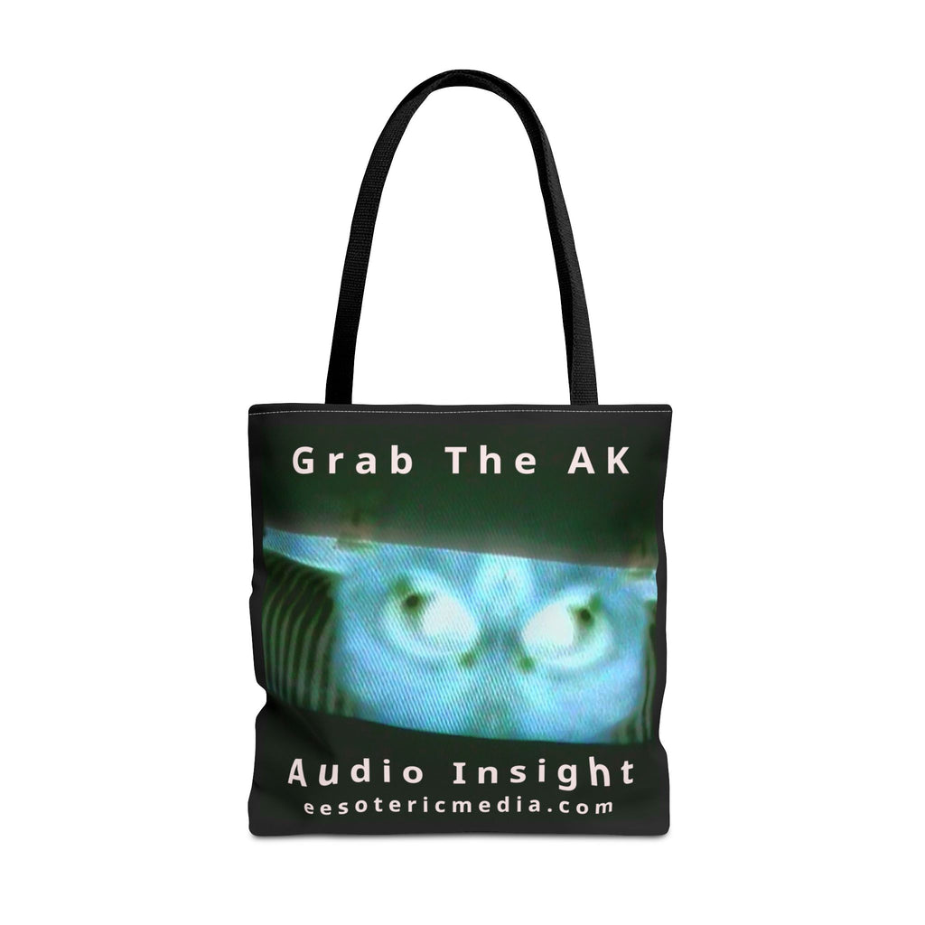 'Grab The AK' (Audio Insight) 不穏でシュールなデジタル・ビーイング グラフィック トートバッグ（45cm × 45cm）