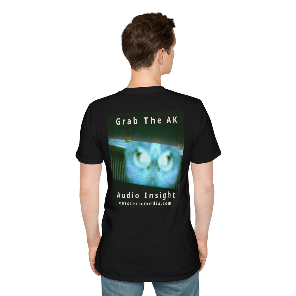 'Grab The AK' (Audio Insight) Sinister Surreal Digital Being Graphic Softstyle T-Shirt