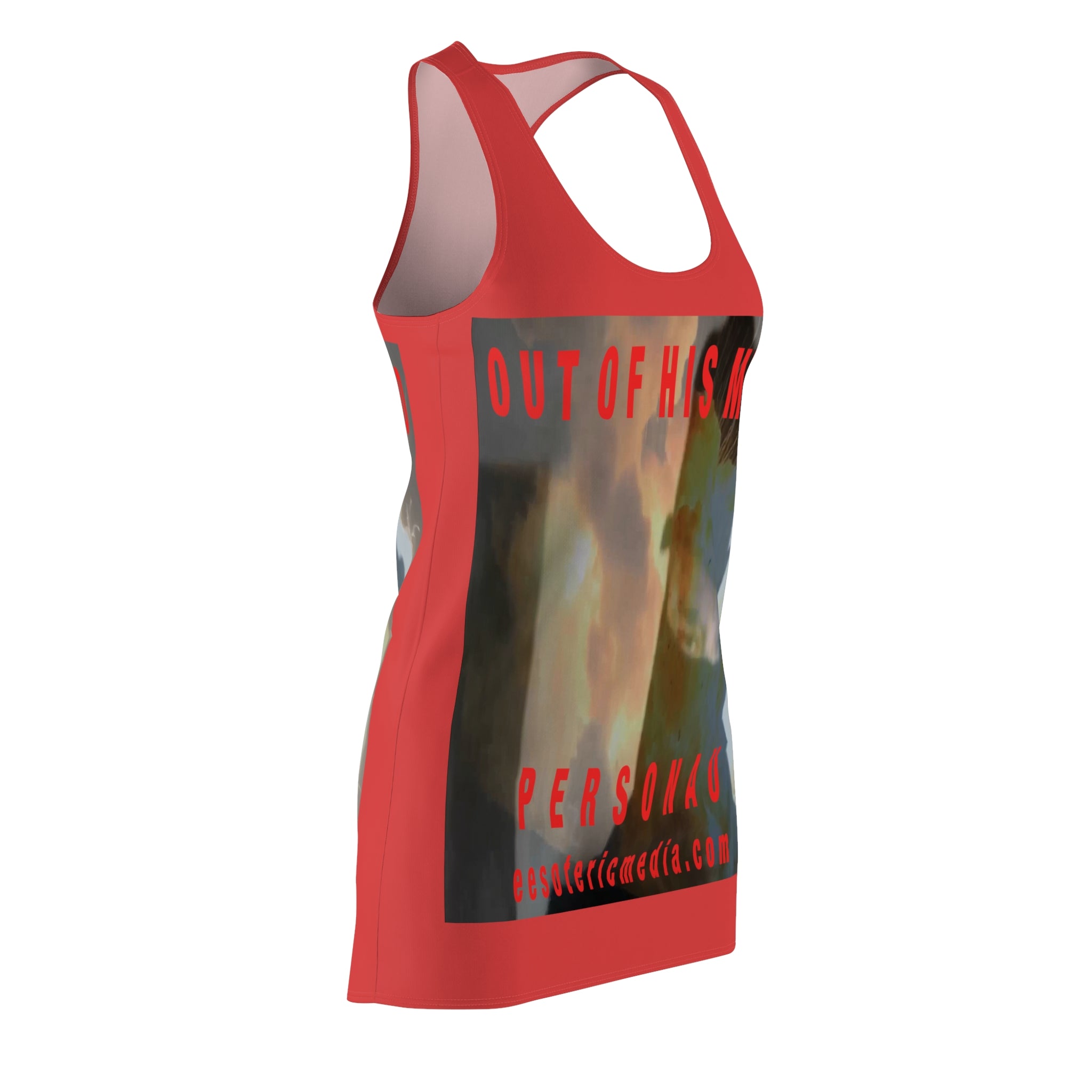 'Out Of His Mind' (PersonaU) Bold Red Graphic Racerback Dress