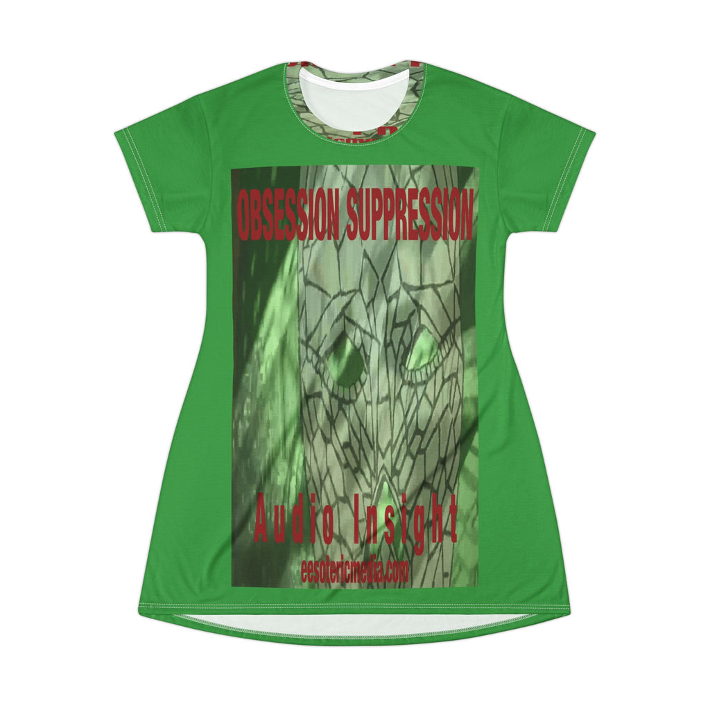 Obsession Suppression' (Audio Insight) Mystic Green Mask Graphic T-Dress