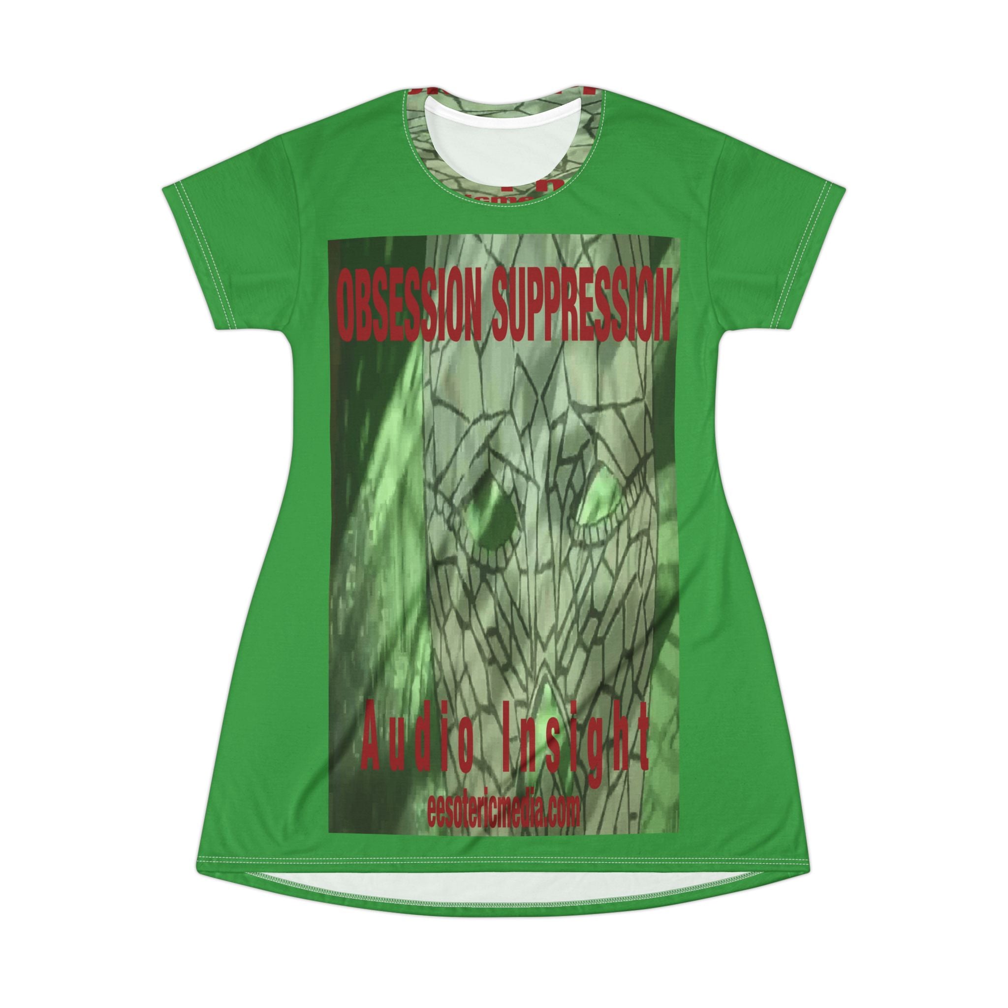 Obsession Suppression' (Audio Insight) Mystic Green Mask Graphic T-Dress