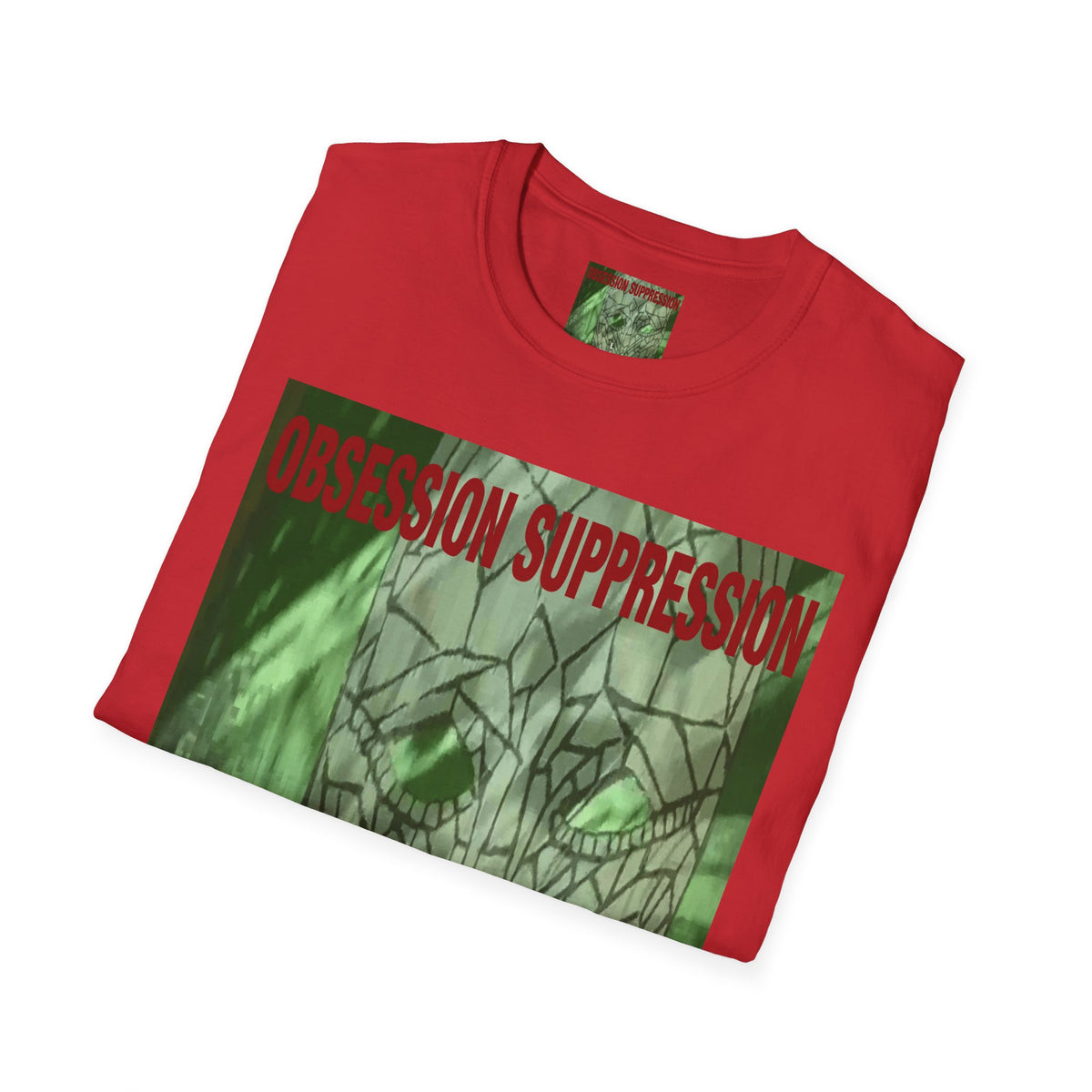 'Obsession Suppression' (Audio Insight) Camiseta Softstyle Gráfica de Calavera Retro de Ciencia Ficción